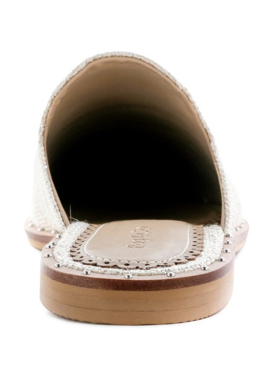 Silver SUEDE CANVAS MULES
