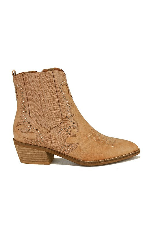 Taupe High Top Slip On Casual Booties