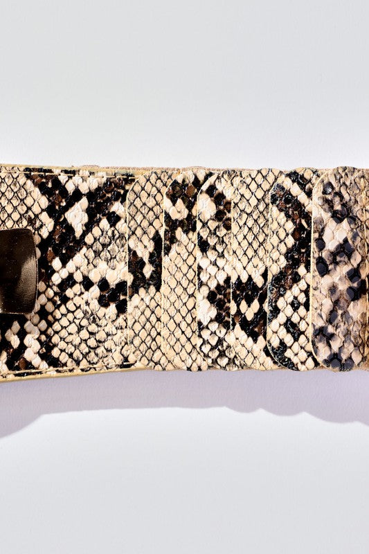 Brown SNAKE PRINT FASHION BELT