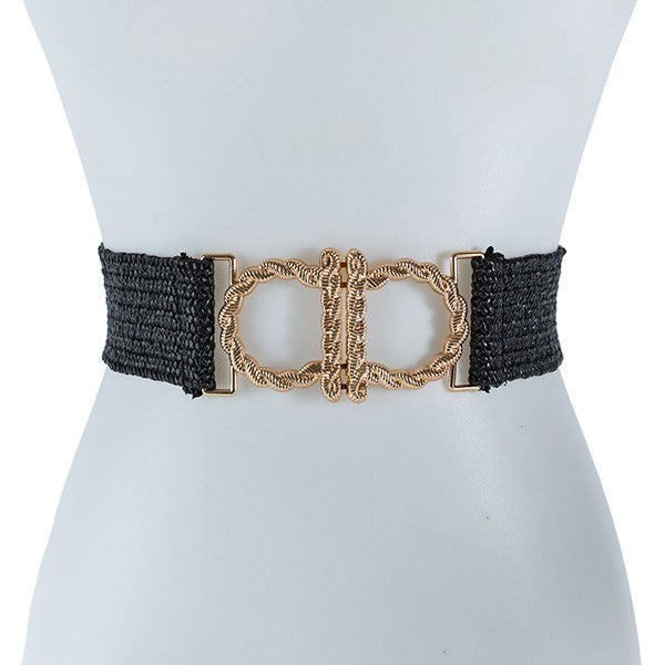 Black STRAW FASHION ONE SIZE BELT