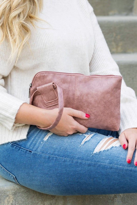 Mauve Wristlet Mini Clutch