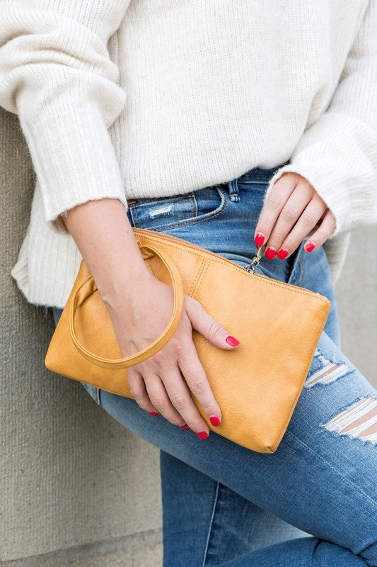 Yellow Wristlet Mini Clutch