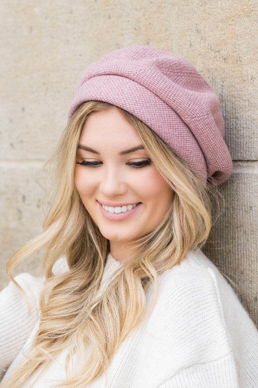 Mauve Fold Over Beret