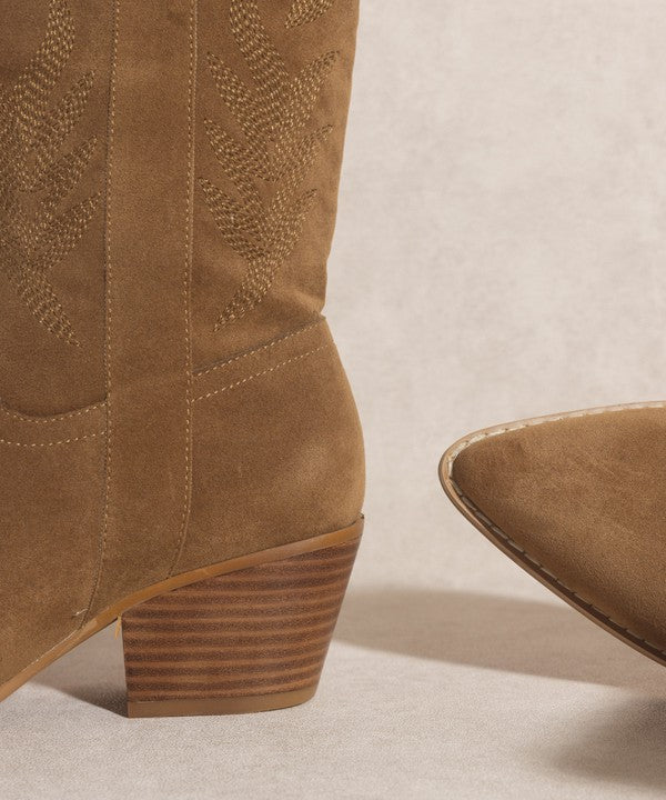 Brown Embroidered Short Boot
