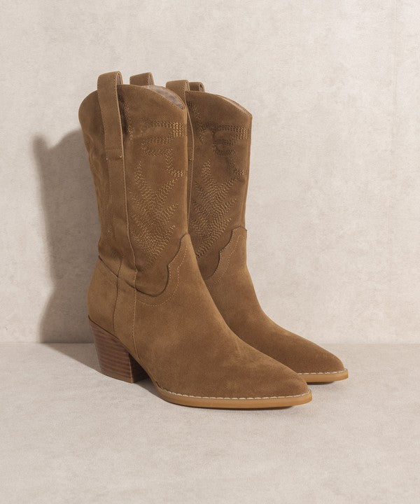 Brown Embroidered Short Boot