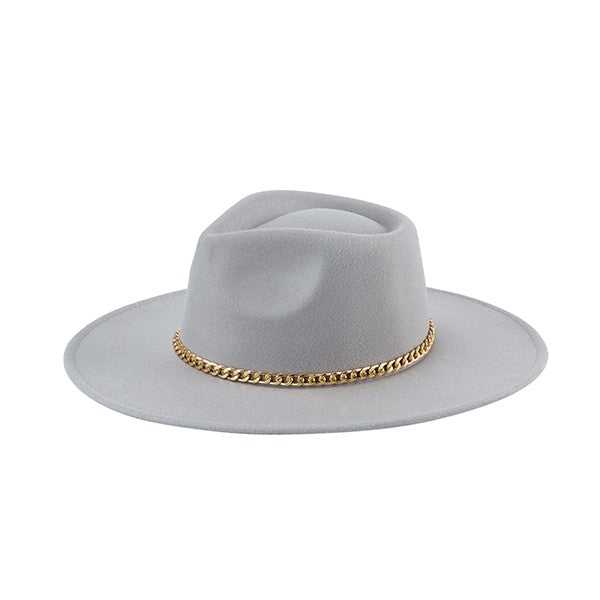 FASHIONISTA CHAIN FEDORA WITH GOLD CHAIN