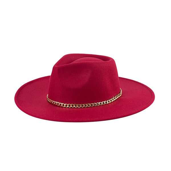 FASHIONISTA CHAIN FEDORA WITH GOLD CHAIN