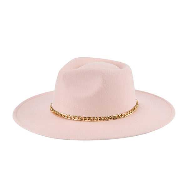 FASHIONISTA CHAIN FEDORA WITH GOLD CHAIN