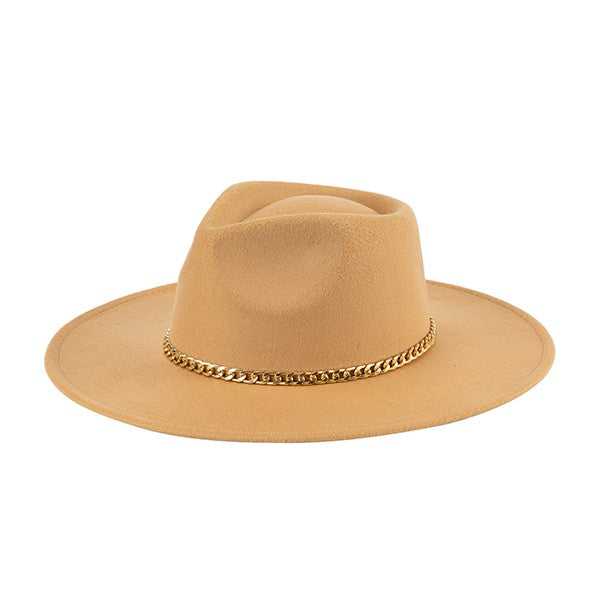 FASHIONISTA CHAIN FEDORA WITH GOLD CHAIN
