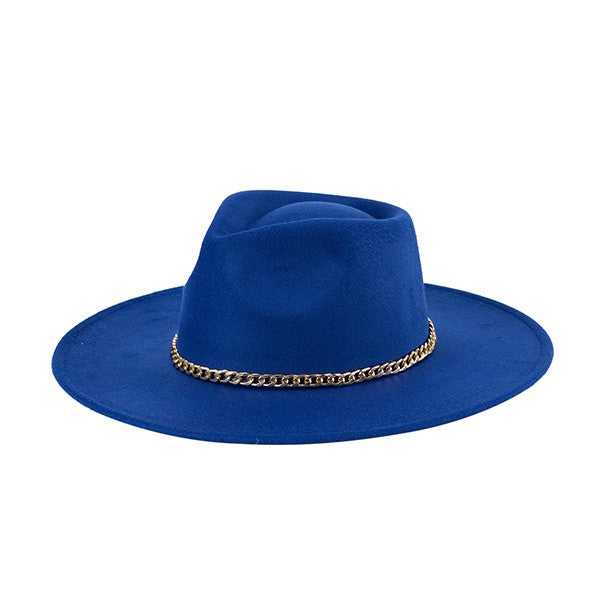 FASHIONISTA CHAIN FEDORA WITH GOLD CHAIN