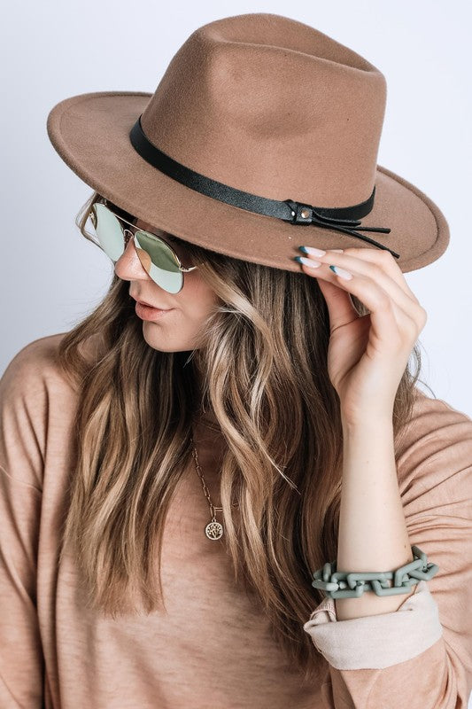 Brown  PLAIN FELT FEDORA