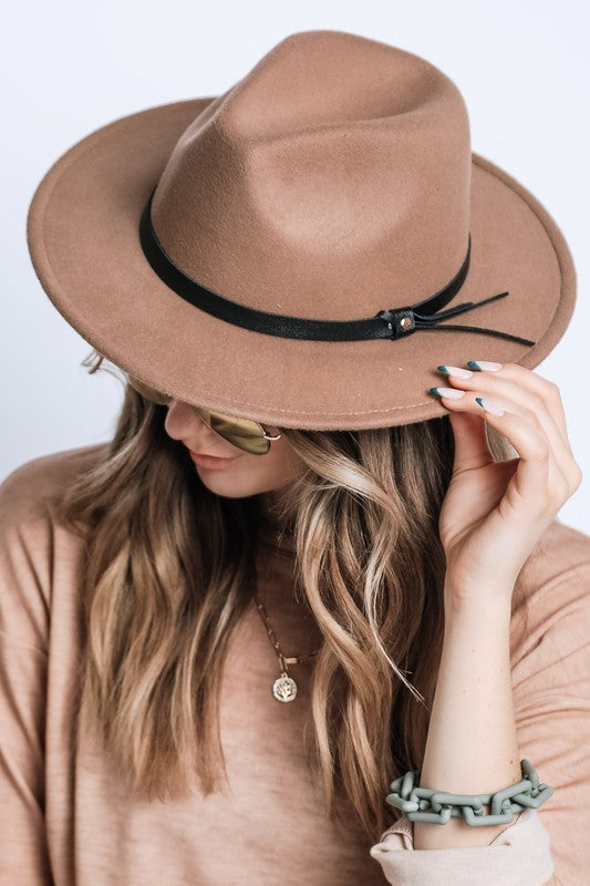Brown  PLAIN FELT FEDORA