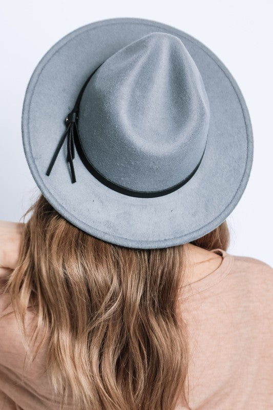 Grey  PLAIN FELT FEDORA