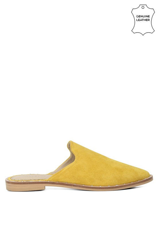 Yellow SUEDE CANVAS MULES