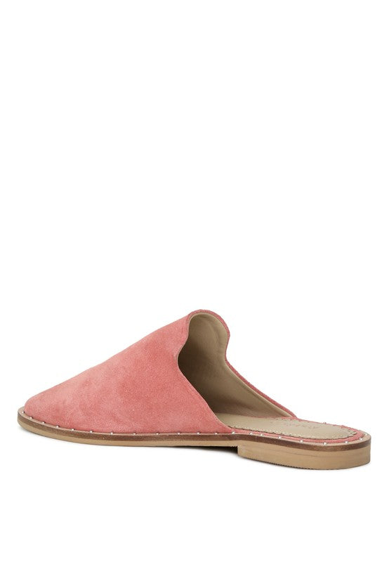 Dusty Pink SUEDE CANVAS MULES