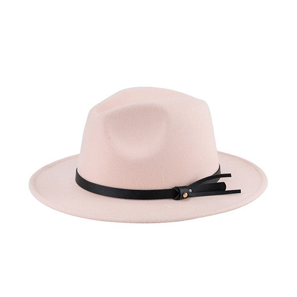 Pink  PLAIN FELT FEDORA