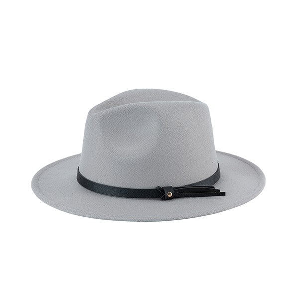 Grey  PLAIN FELT FEDORA