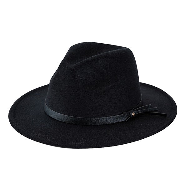 Black  PLAIN FELT FEDORA