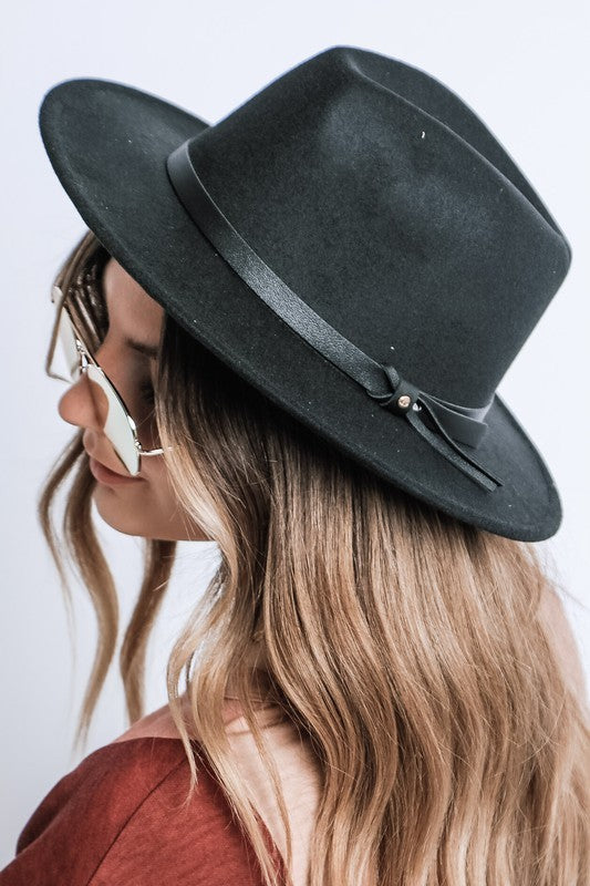 Black  PLAIN FELT FEDORA
