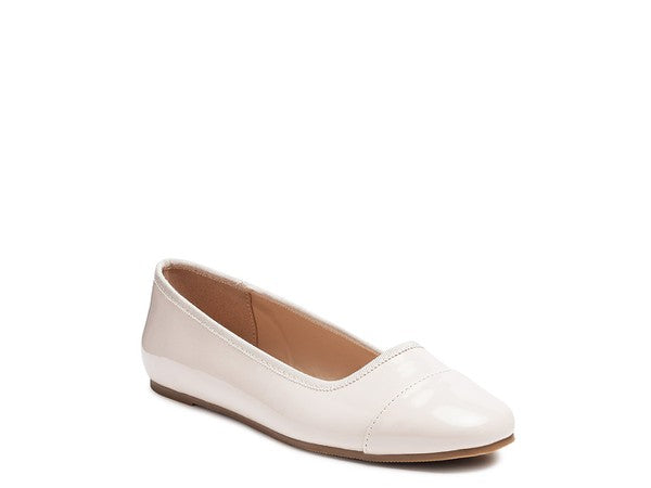 Latte ROUND TOE BALLERINA FLAT SHOES