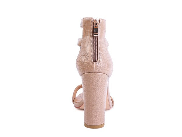 Sandalias con textura de cocodrilo y cremallera FELICITY