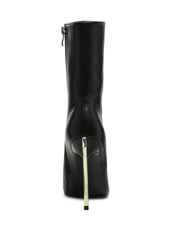 Black OVER THE ANKLE STILETTO BOOT