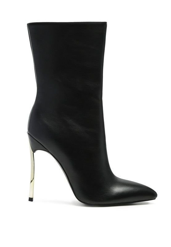 Black OVER THE ANKLE STILETTO BOOT