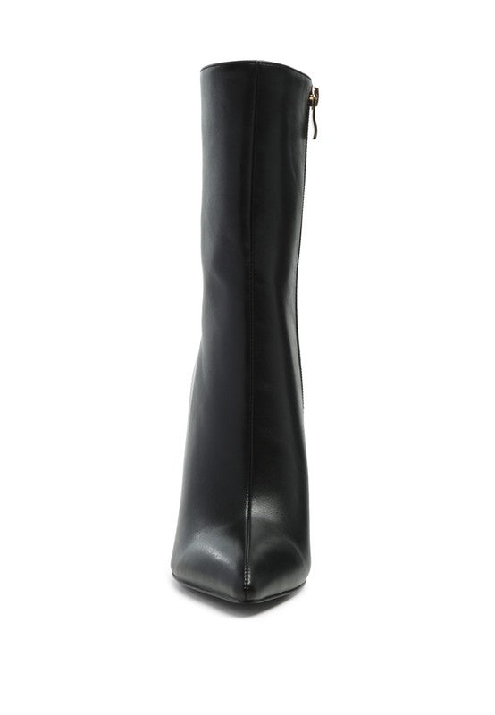 Black OVER THE ANKLE STILETTO BOOT