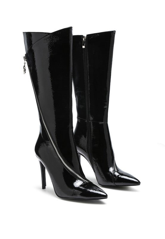 Black  ZIP AROUND CALF BOOT
