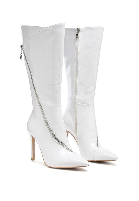 White  ZIP AROUND CALF BOOT