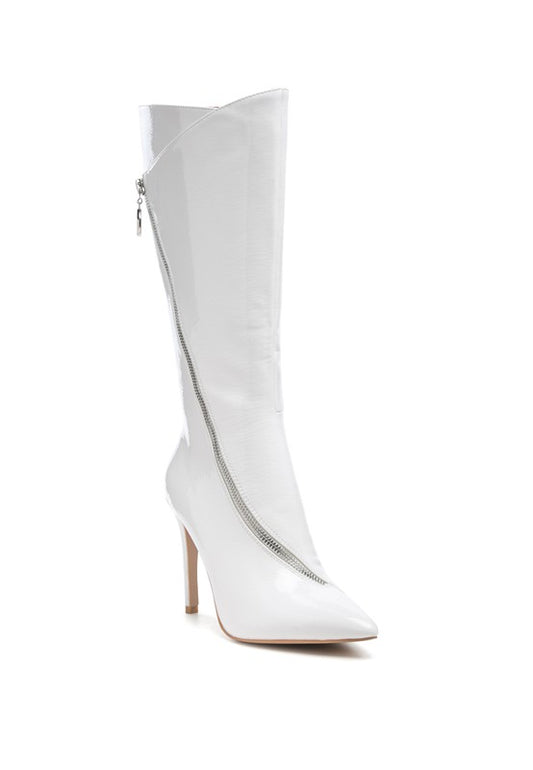 White  ZIP AROUND CALF BOOT