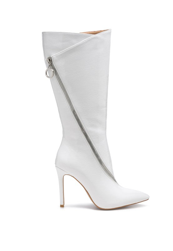 White  ZIP AROUND CALF BOOT