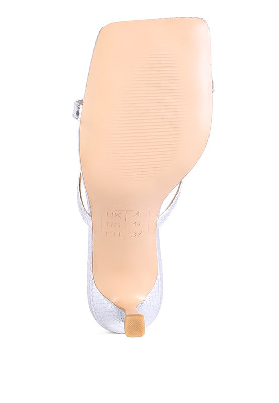 SANDALIAS DESLIZANTES CON TIRAS CRUZADAS DE COCODRILO MURIEL