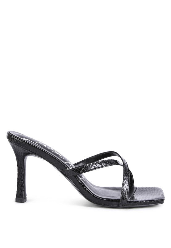 SANDALIAS DESLIZANTES CON TIRAS CRUZADAS DE COCODRILO MURIEL