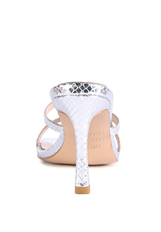 SANDALIAS DESLIZANTES CON TIRAS CRUZADAS DE COCODRILO MURIEL