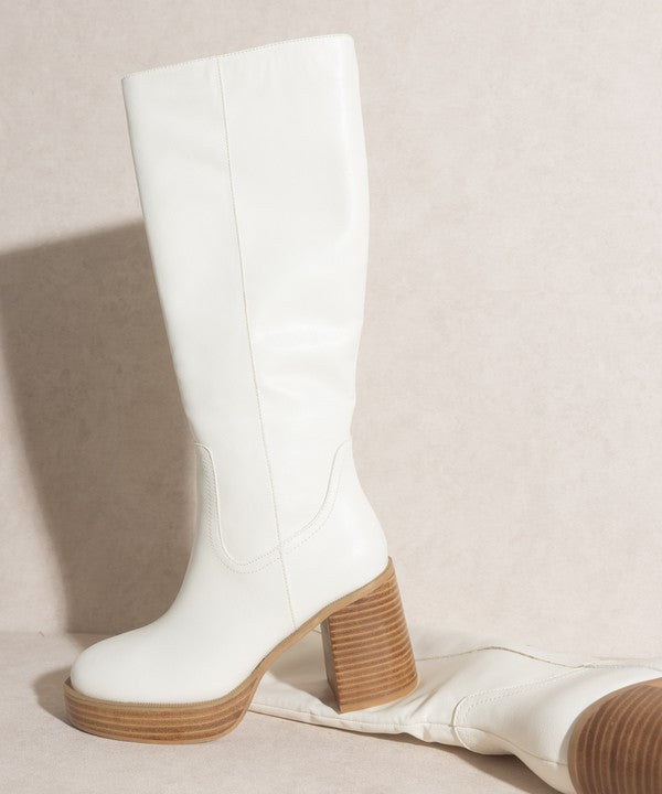White Oasis Society Juniper - Platform Knee-High Boots