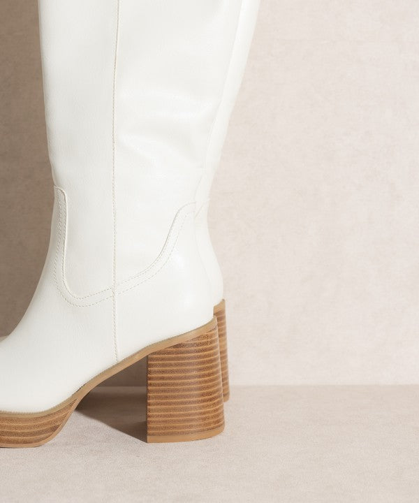 White Oasis Society Juniper - Platform Knee-High Boots