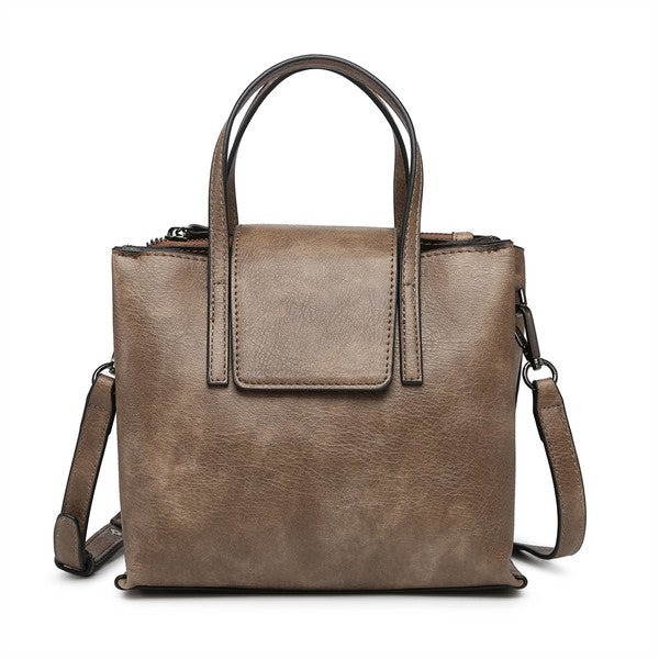 Dark Olive Women Crossbody Tote bag Small Triple Compartments