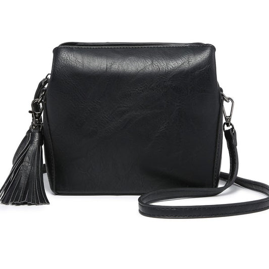 Black  small crossbody bag triple multipockets