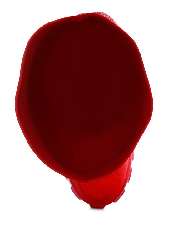 Red LORO Stretch Knit Knee High Boots