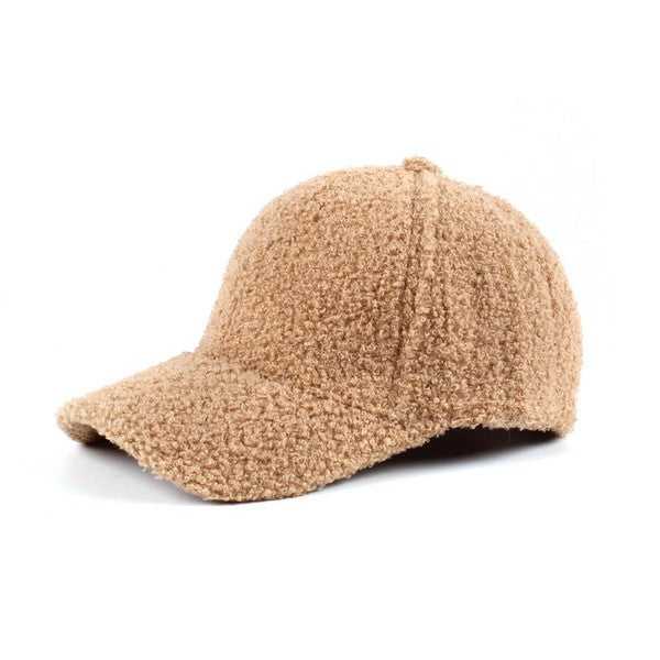 Lt Carmel Boucle Sherpa Teddy Bear Knit Ball Cap