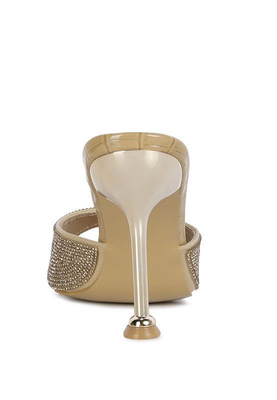 Beige Sundai Diamante Ballroom Stiletto Sandals