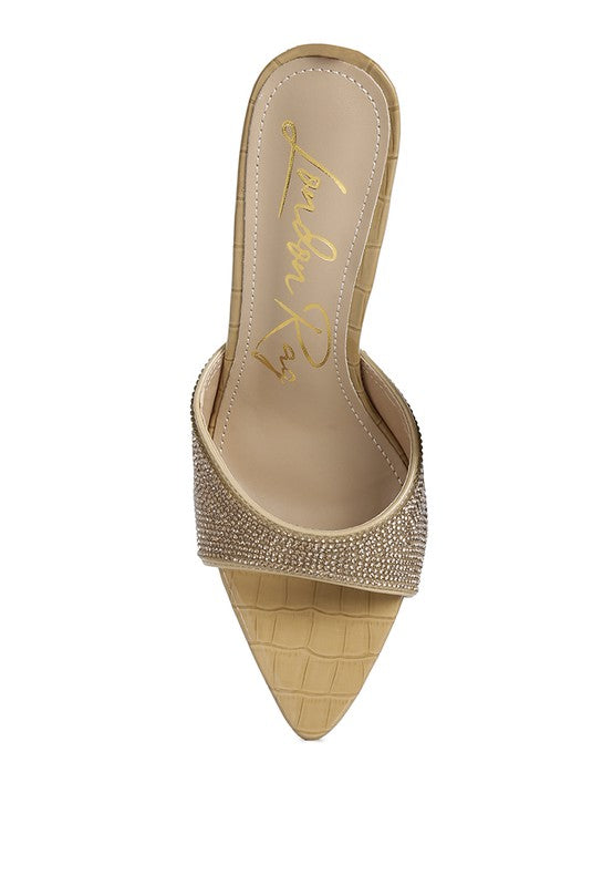 Beige Sundai Diamante Ballroom Stiletto Sandals