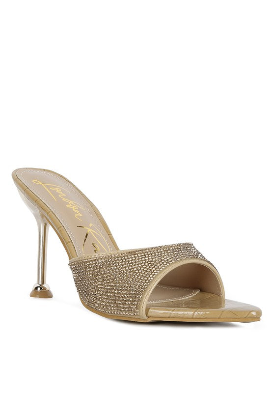 Beige Sundai Diamante Ballroom Stiletto Sandals