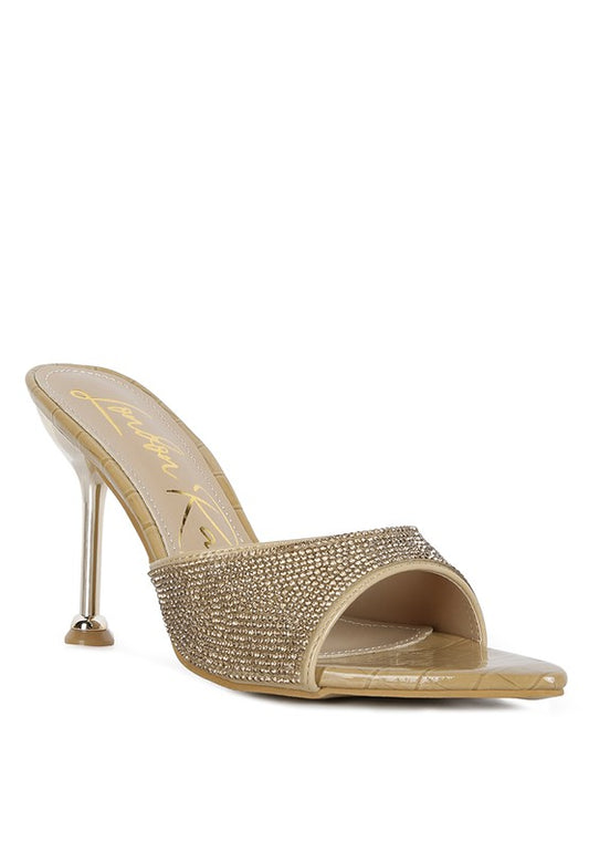 Beige Sundai Diamante Ballroom Stiletto Sandals
