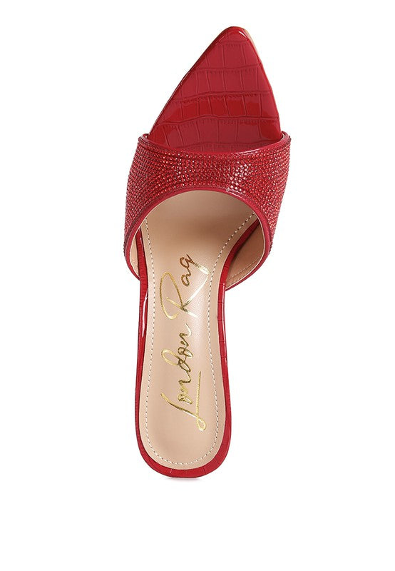 Red Sundai Diamante Ballroom Stiletto Sandals