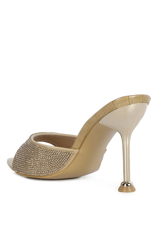 Beige Sundai Diamante Ballroom Stiletto Sandals