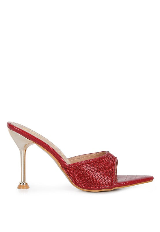 Red Sundai Diamante Ballroom Stiletto Sandals