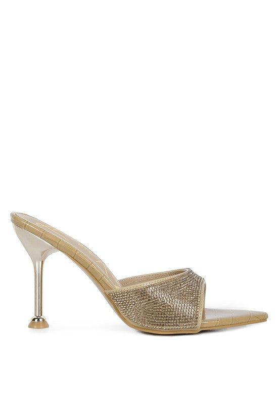 Beige Sundai Diamante Ballroom Stiletto Sandals