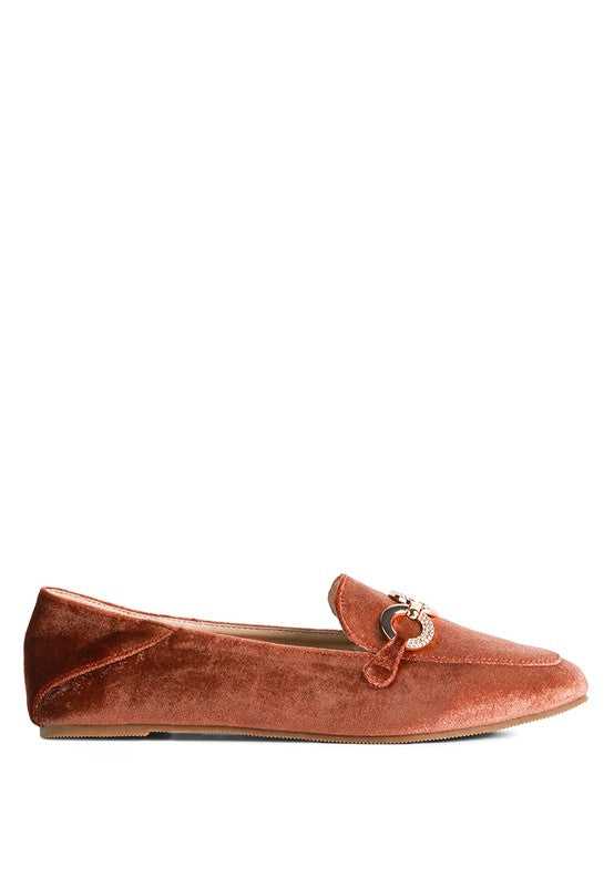 Brown Croc Textured Metal Show Detail Loafers